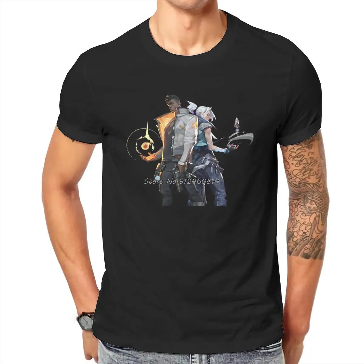 

VALORANT Game Jett and Phoenix Tshirt Harajuku Graphic Men's Tshirts Men Cotton O-neck Tshirt Hip Hop Tees Streetwear Harajuku