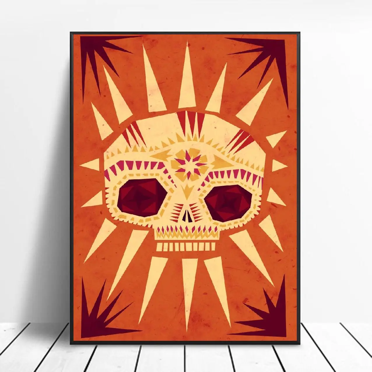 

Сахарный Череп художественный холст постер украшение для дома картина Безрамная