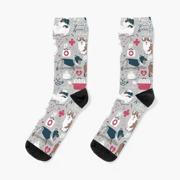 

Veterinary Medicine Happy And Healthy F Crew Socks Winter Funny Autumn Black Short Mens Ladies Best Breathable Pattern Unisex