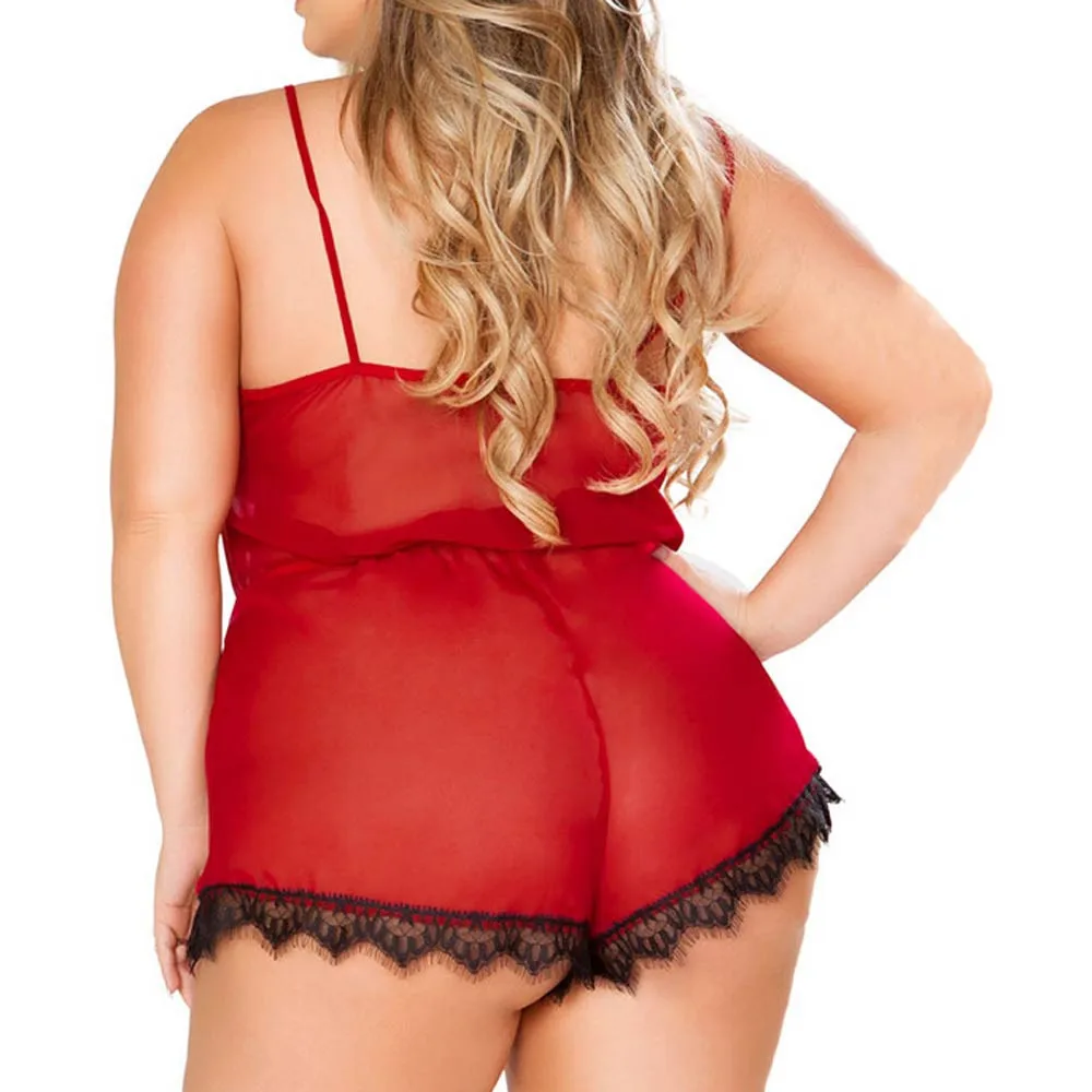 3-5XL размера плюс женское сексуальное белье порно перспективное Ночное платье прозрачное Искушение Babydoll костюм Эротическое нижнее белье