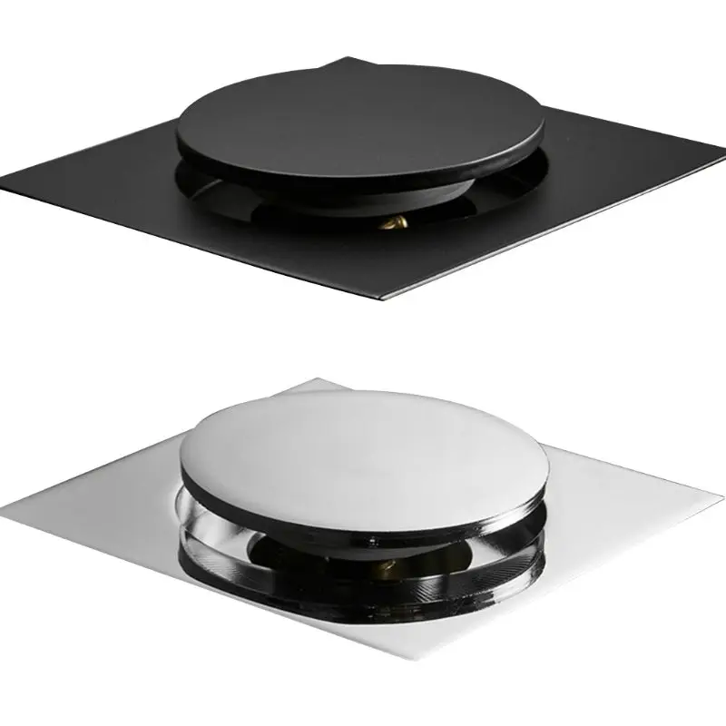 

Metal Anti-odor Floor Drain Square Pop-Up Floor Drain Cover Shower Room Push Down Drain Plug for Home Bathroom Use
