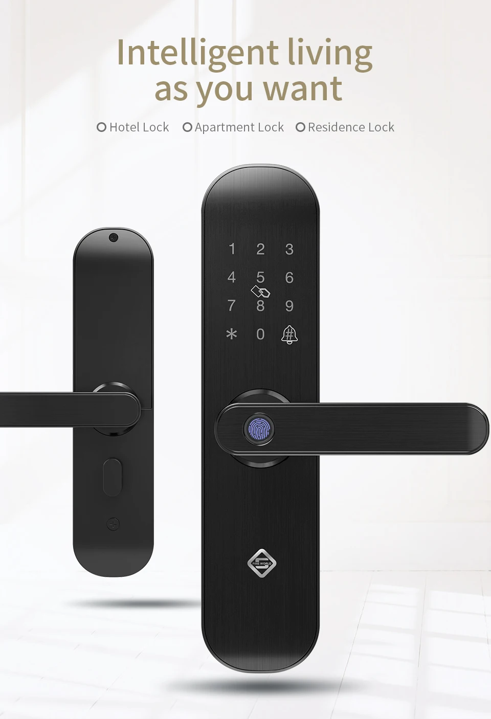 PINE WORLD биометрический замок для защиты от отпечатков пальцев Умный Замок с WiFi приложением Пароль RFID разблокировка, дверной замок гостиницы