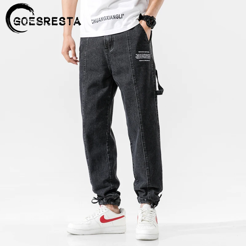 

Мужские джинсы Goesresta, винтажные прямые шаровары в стиле хип-хоп, мешковатые, в японском стиле, 2020