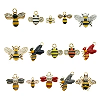 20pcs mixed honeybee charms classics alloy pendant enamel earrings necklace bracelet diy drop oil jewelry making accessory