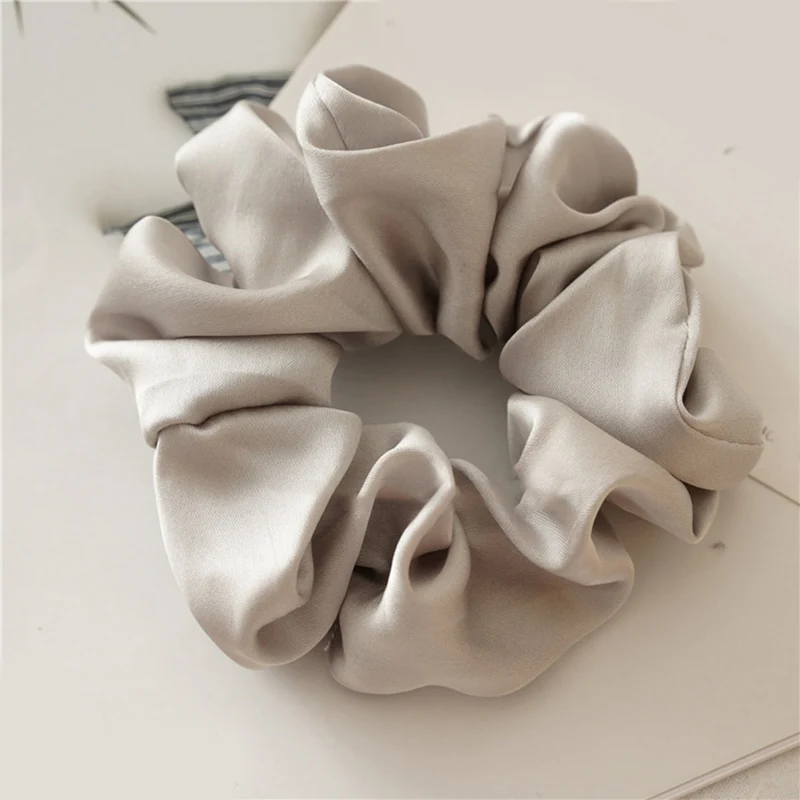 A39-Gray 1 шт., модные однотонные Сатиновые ленты для волос для девочек и женщин, эластичные резинки для волос, резинки для волос, милые аксессуары для волос, держатель для конского хвоста - Цвет: A39-Gray