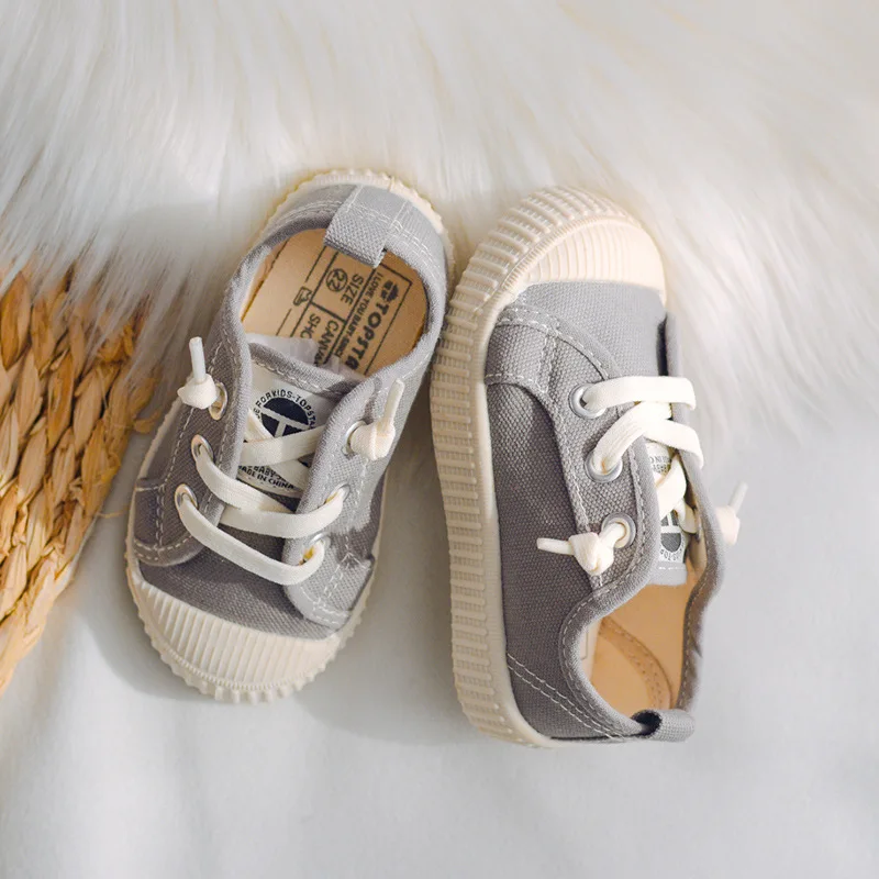 Детская парусиновая обувь светло серого цвета повседневная для малышей Topstar