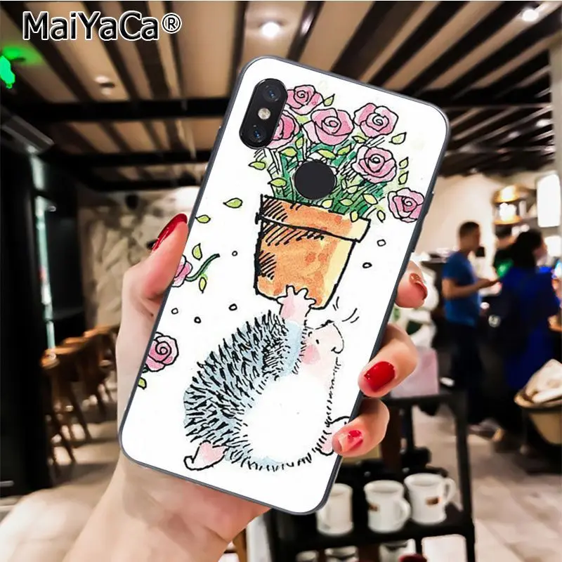 MaiYaCa Animal cute cartoon hedgehog painting Phone Case for Xiaomi Redmi8 4X 6A Redmi Go Redmi5 5Plus Note7 8ProA1 A2Lite