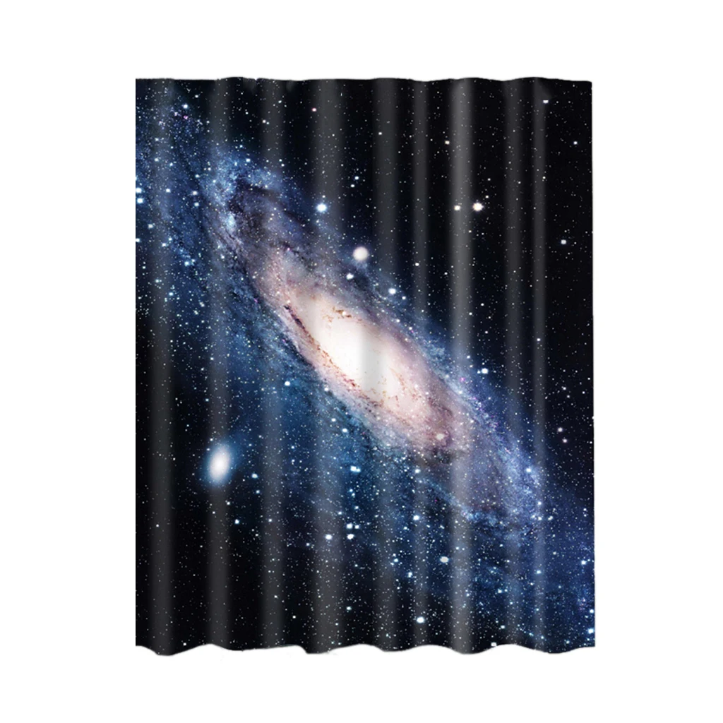 

Bathroom Shower Curtain Sheer Waterproof Panel w/ Hooks Universe Nebula