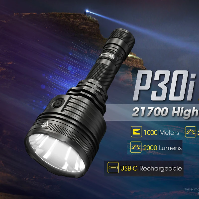 Поисковый фонарик NITECORE P30i 2000 люмен дальность 1000 метров оснащен аккумулятором