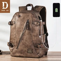 dide 2021 mens bag backpacks usb leather school back pack for teenager male waterproof travel laptop backpack men vintage