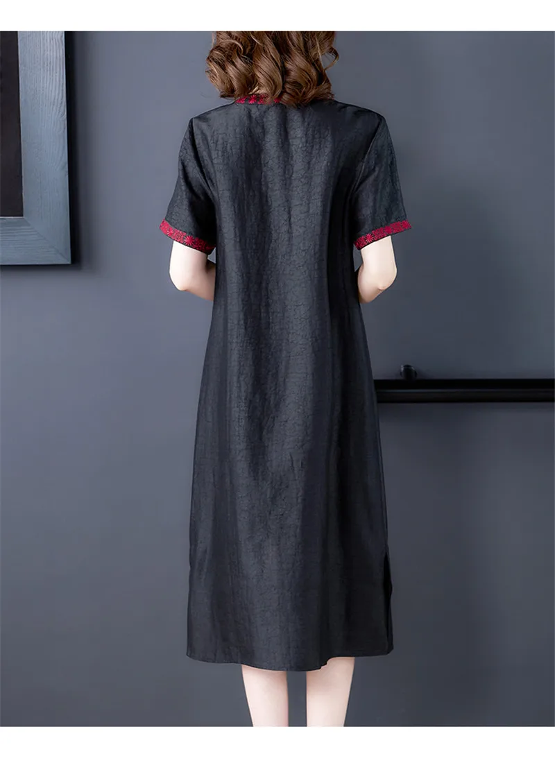 Женское платье-Ципао из искусственного шелка длинное платье в китайском стиле с