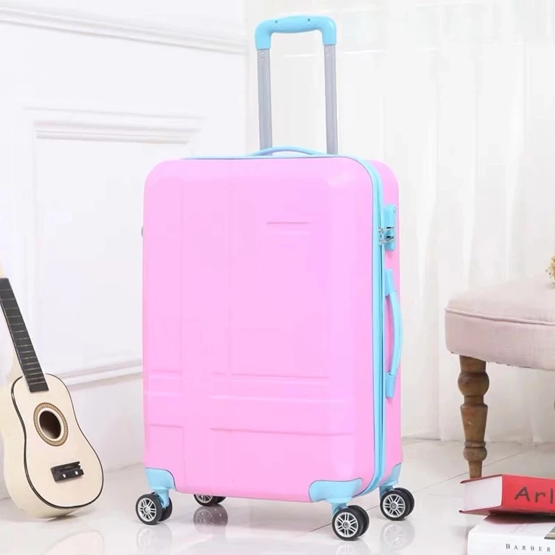 New girls cute pink Rolling Luggage Women Trolley Suitcase Spinner Wheels Student lovely school suitcase Password box Carry On