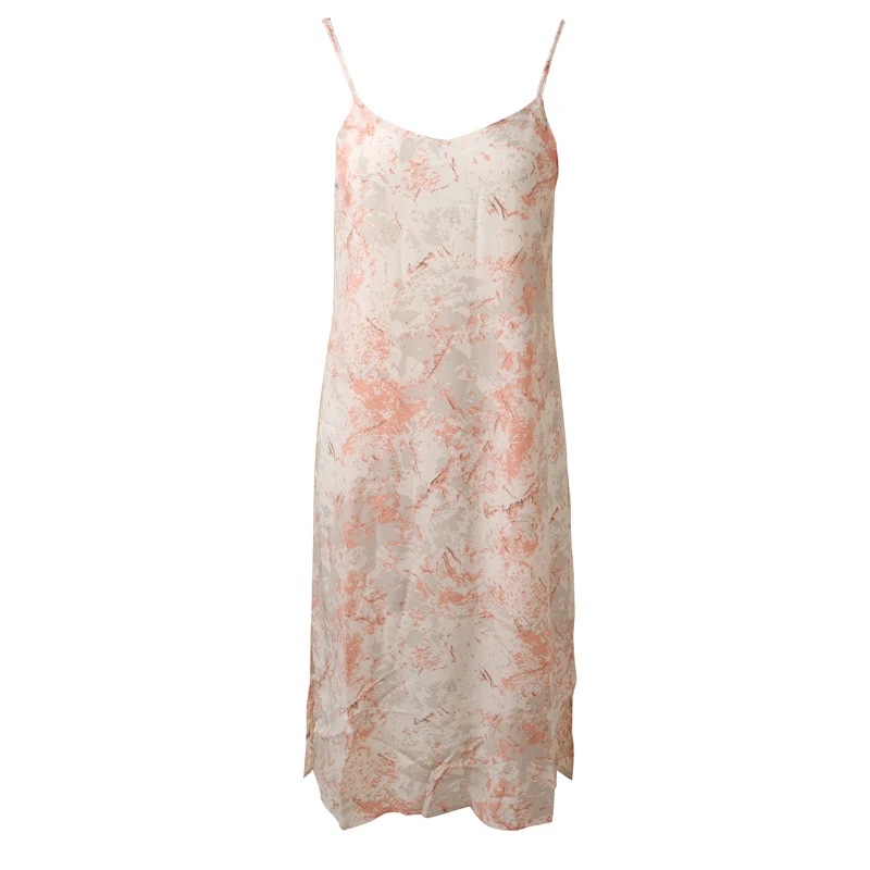 

Retro print low O neck beautiful back split suspender Dress female 2021 new temperament midi long vintage dresses for womens