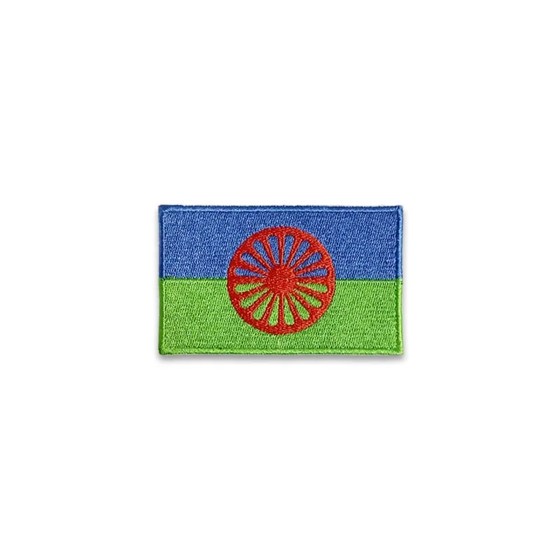 Цыганский флаг полная вышивка 100% патч наклеиваемый или пришиваемый значок 8*5 см