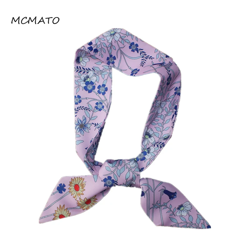 

Шарф женский длинный, 95 х 5 см, Шелковый женский шарф, женский с ручкой