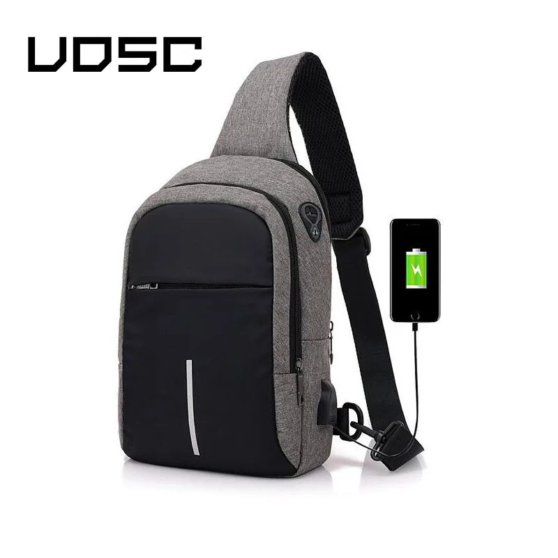 UOSC маленькая USB зарядка Одна сумка на плечо мужские сумки-мессенджеры мужские водонепроницаемые нагрудные сумки на лямках новые сумки через плечо