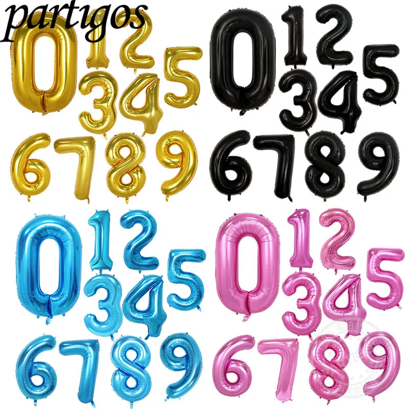 Цифровой воздушный шар все цвета размер номер алюминиевая пленка день рождения