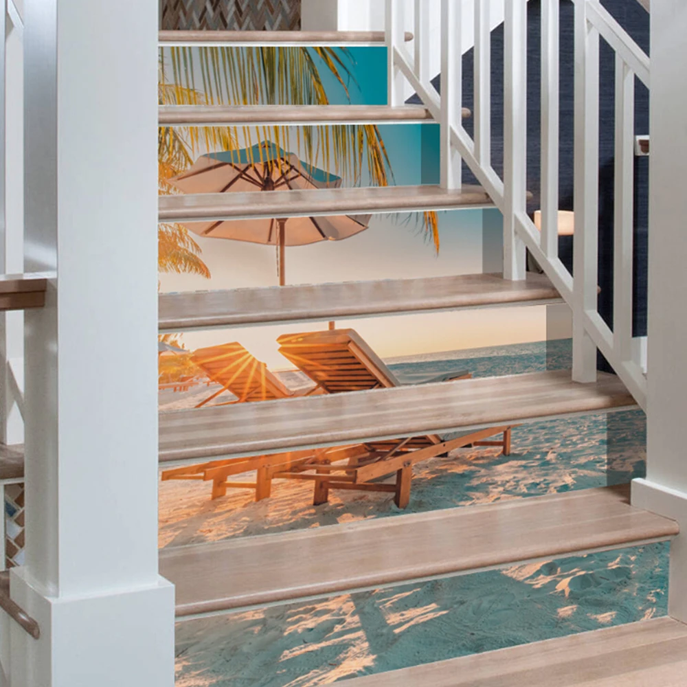 6 шт./компл. летняя пляжная 3D Наклейка на окно с изображением кокосового дерева