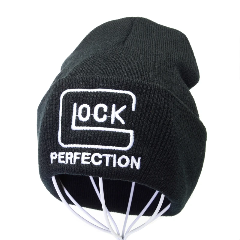 Tactical Glock Letter Knitted hat Crochet Elastic Cap Skullies Warm Winter Unisex Beanie Ski Hat Outdoor Hunting Jungle Hats