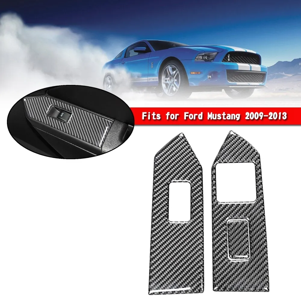 

Carbon Fiber Window Switch Panel Cover Trim For Ford Mustang 2009-2013