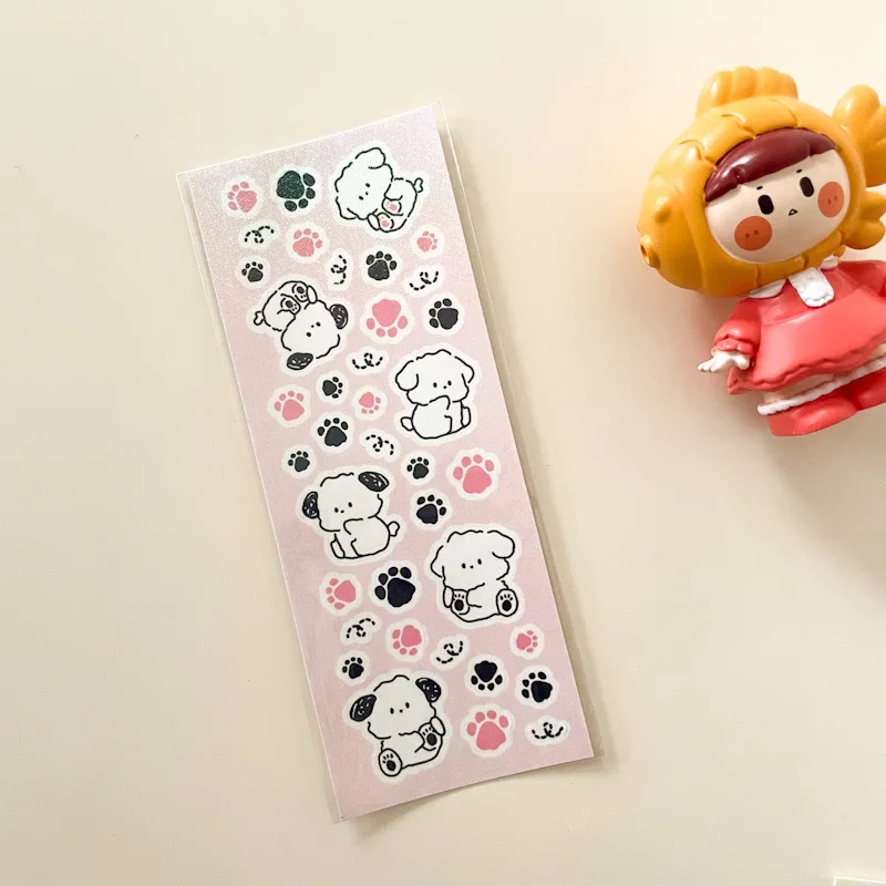Cute Cartoon Dog Decorative Stickers DIY Scrapbooking Album Happy Plan Journal Hand Account Collage Diary Kawaii Stationery | Канцтовары
