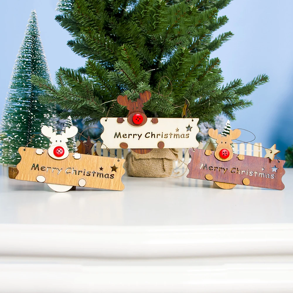 Счастливого Рождества деревянный вырез стиль Рождество Лось письмо список