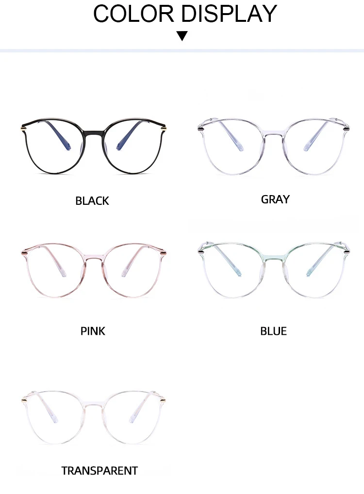 

TR90 Metal Round Frame Glasses Vintage Optical Anti Blue Light Eyeglasses Women Men Myopia Hyperopia Prescription Eyewear 2021