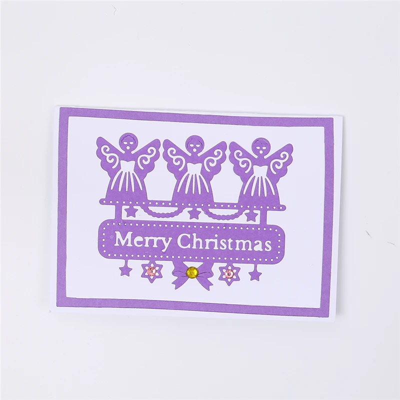 Angel Border Metal Cutting Dies Merry Christmas for Craft Die Scrapbooking Embossing Stencil DIY Cut Card Decoration | Дом и сад