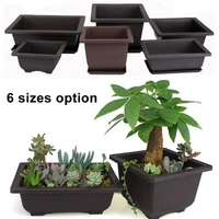 1pc plastic flower pots succulent plant pot imitation purple sand nursery pots rectangle vase with tray