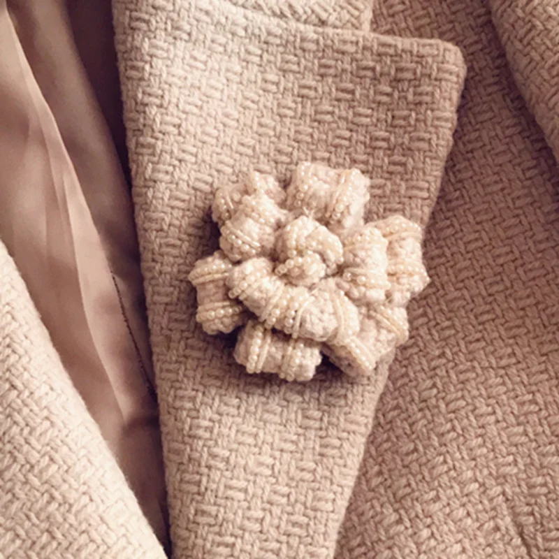 Корейские модные броши ручной работы из большой ткани в виде цветка камелии с