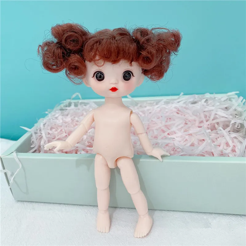 

BJD Doll 16cm 13 joints are movable 6-inch Nude Doll 3D Eyes Girl Fashion Body Dress-up Toy for Shoes The Best Gift for Children