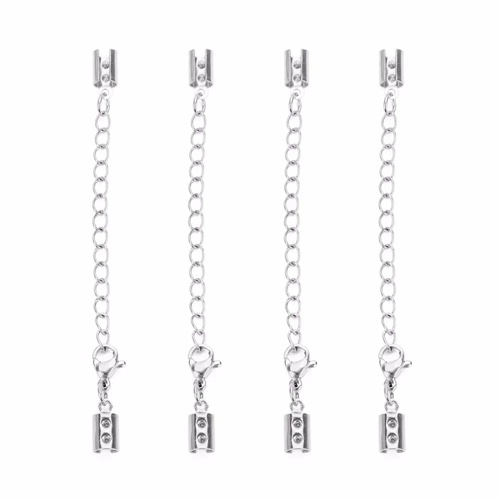 

5pcs/lot 5cm Extended Extensation Chain With Lobster Clasp For Bracelets Necklace 2 Colors Tail Extender For Jewelry Accessories