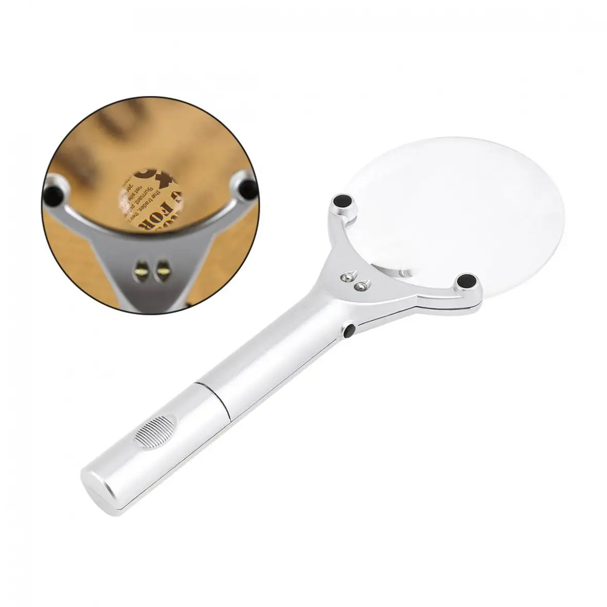 6х ручная Лупа открытого типа без рам с 2 светодиодный ными лампами для