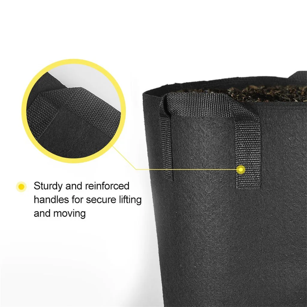 

5 Packs 5 Gallon Grow Bags Aeration Fabric Pots w/Handles for Nursery Vegetable Plant Growing Bag Garden Bag seedling J80