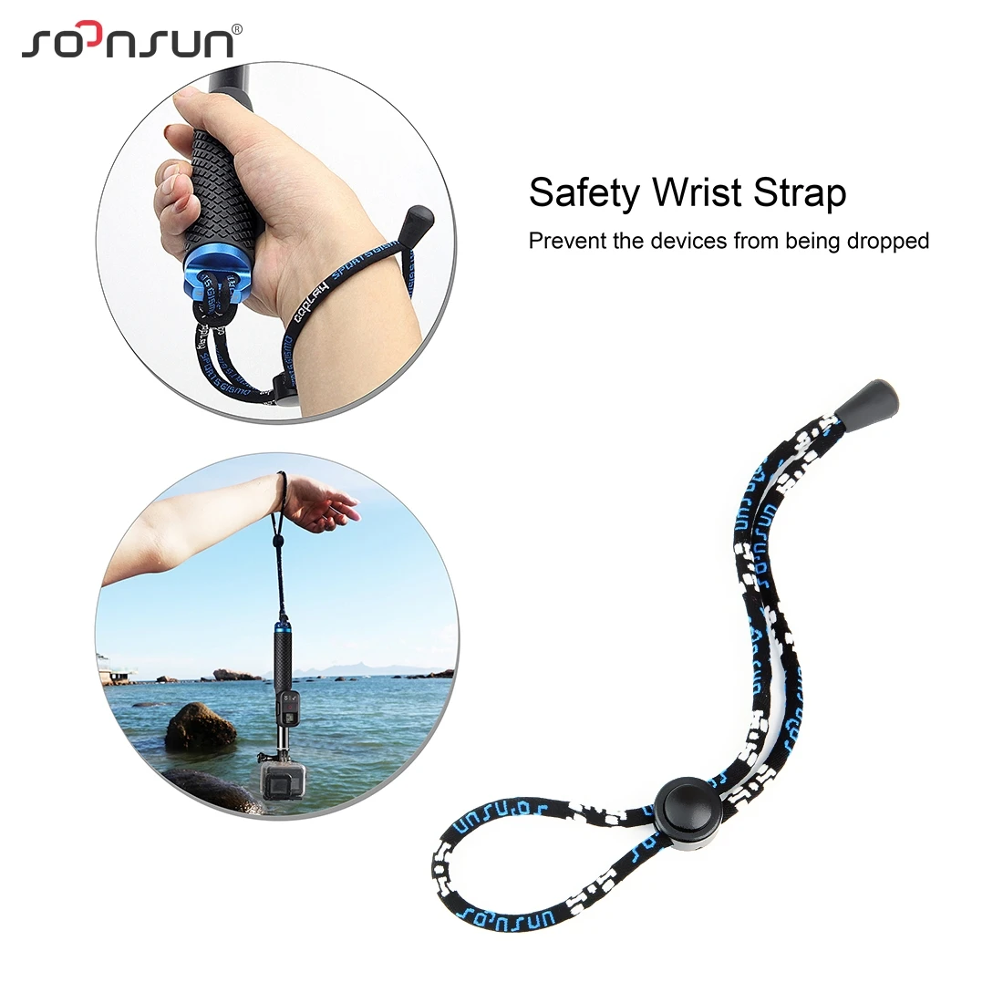 SOONSUN алюминиевый выдвижной монопод шест палка для селфи GoPro Hero 11/10/9/8/7/6/5/4 Макс 1/4