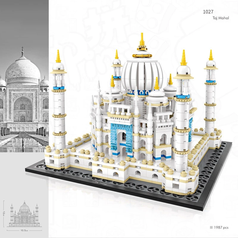 

World famous architecure mini block Taj Mahal india building bricks model assemble educational toys collection for kids gifts