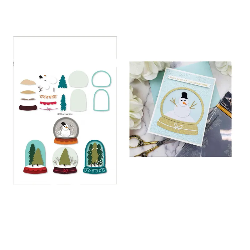 

Snowman Christmas Tree Metal Cutting Dies For DIY Scrapbook Diary Decoration Stencil Embossing Template 2021 New No Clear Stamps