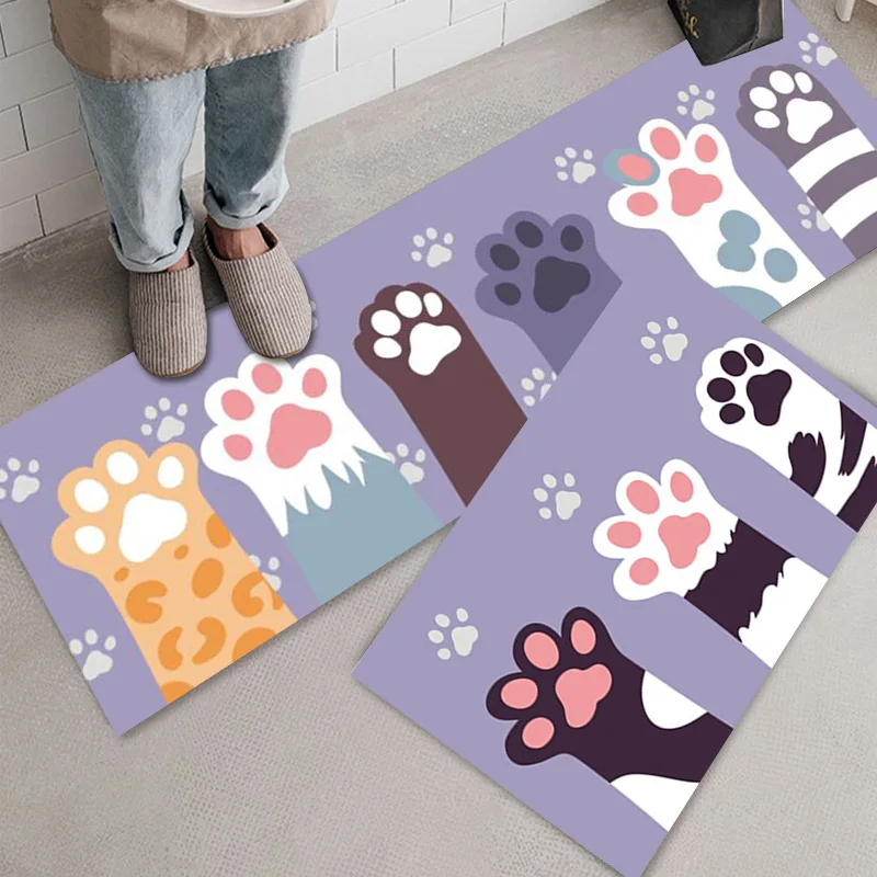 

Home Kitchen Mat Living Room Decoration Cartoons Mats Non-Slip Entrance Doormat Modern Bathroom Laundry Room Absorption Floormat