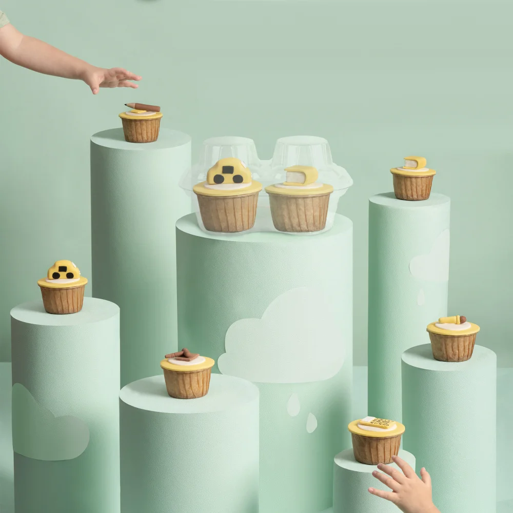 

20PCS Multi-purpose Baking Wrapping Box Transparent Cupcake Packing Box (White)