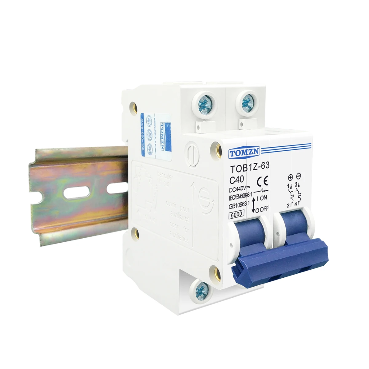 2P DC MCB 6KA 440V Mini Circuit Breaker 3A 6A 10A 16A 20A 25A 32A 40A 50A 63A