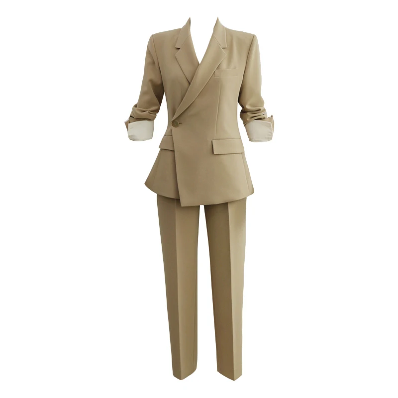 

3 colors available new arrival comfortable pant suits sash suit and slim pants elegant high quality work style solid pant suits