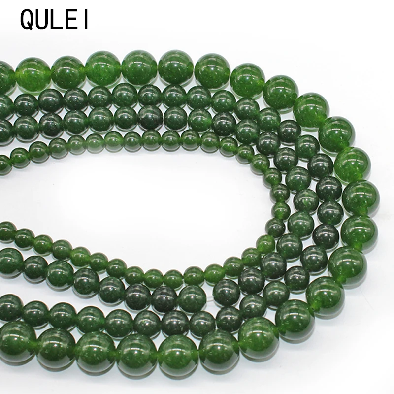 Натуральный камень тайваньские Зеленые Бусины из нефрита для изготовления