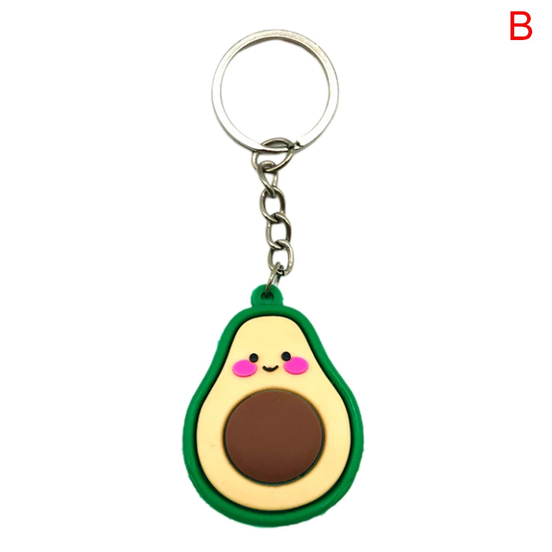 

Avocado fruit avocado smile shape Keychain Key chain jewelry gift key chain ring children's favorite