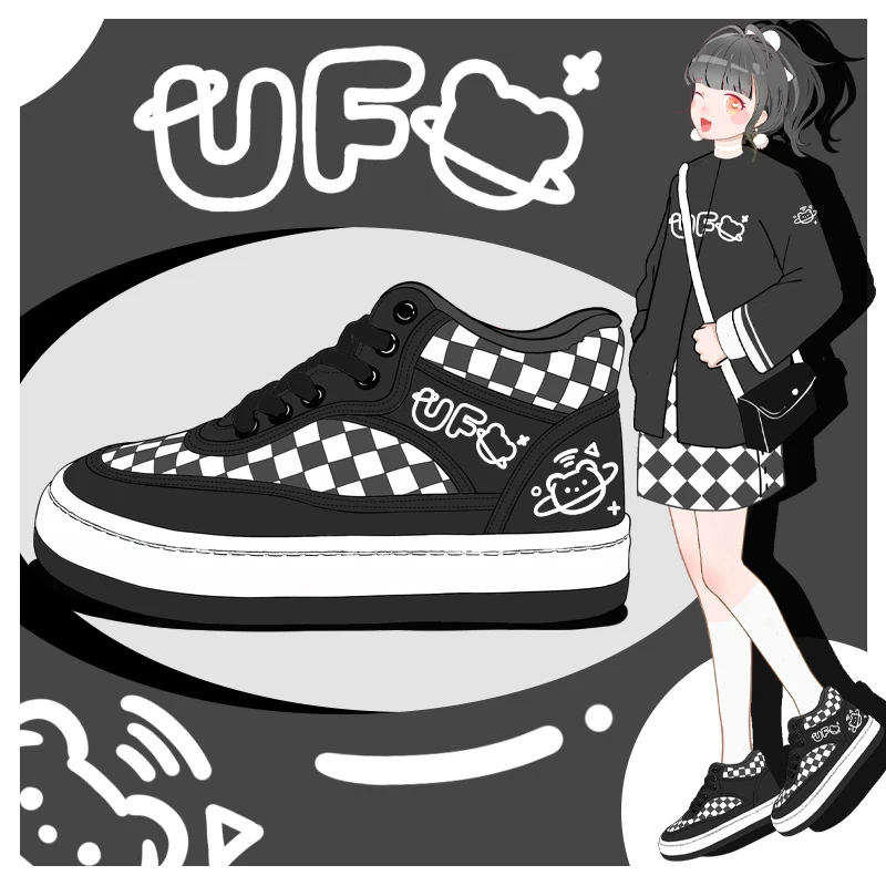 

Amy and Michael 2022 Spring Original Design Platform Sneakers Female Girl Students Casual Canvas Shoes Fashion Checkered Trainer