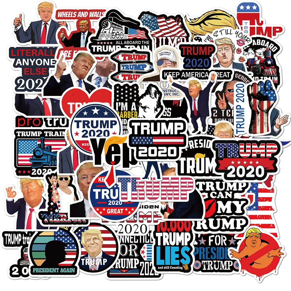 

50Pcs/Set Wholesale USA president Graffiti Trump Stickers Car Luggage Helmet Laptop Skateboard Guitar Decal Kids Gifts