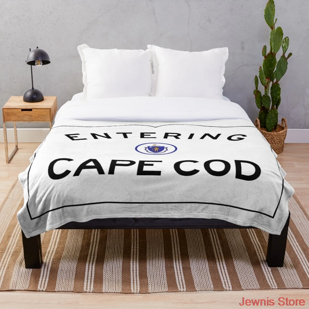 

Entering CAPE COD Commonwealth of Massachusetts Road Sign Blanket Print on Demand Decorative Sherpa Blankets for Sofa bed Gift