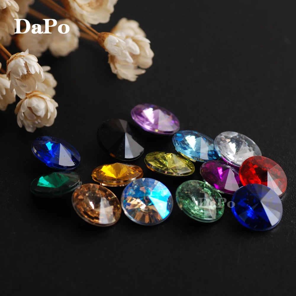 

8 мм, 500 шт., все цвета, акриловые искусственные камни, заостренные обратно, круглые ювелирные украшения, камни