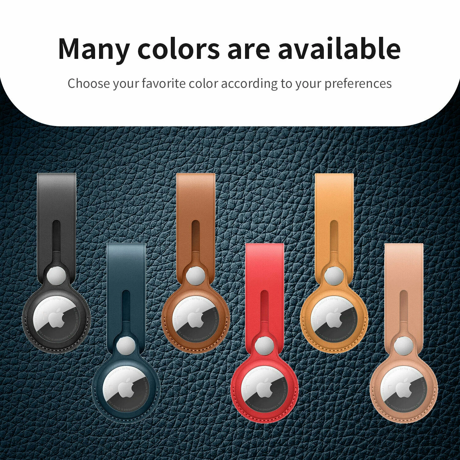 

For Apple Airtag Air Tag leather Loop Hangable Luggage Tag Bag Charm Luggage Loop Holder Keyring Protective Carry Case cover