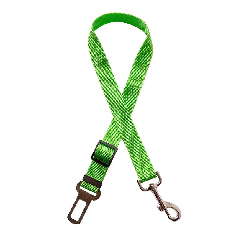 Поводок для питомца собаки кошки автомобиля Регулируемый ремень безопасности поводок жгут для маленькой собаки котята принадлежности для домашних животных аксессуары для путешествий зажим 10 цветов - Цвет: Green