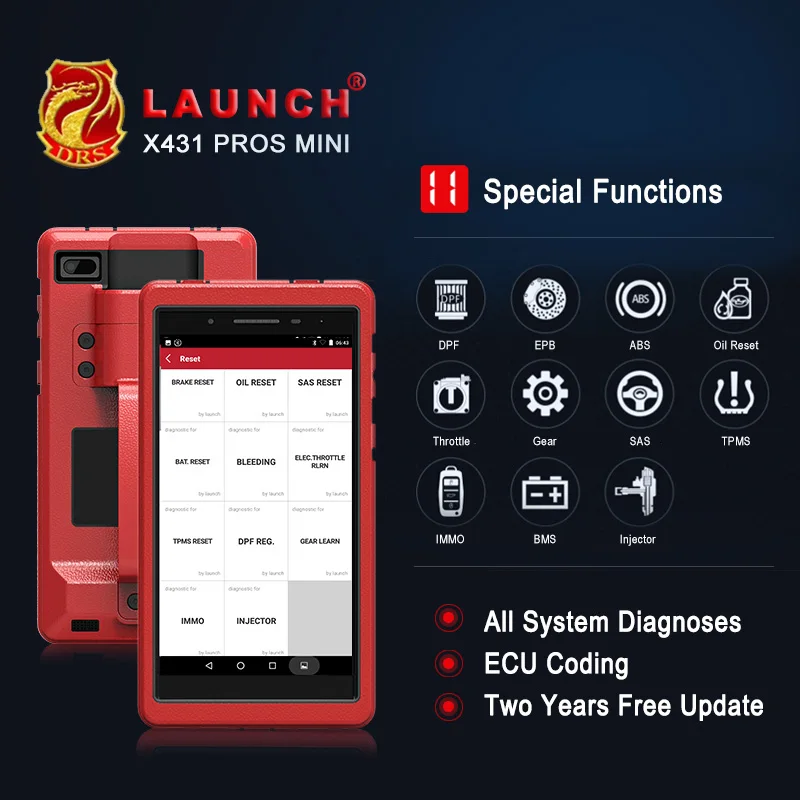 Launch X431 Pros Mini Автомобильный диагностический сканер инструмент полная система